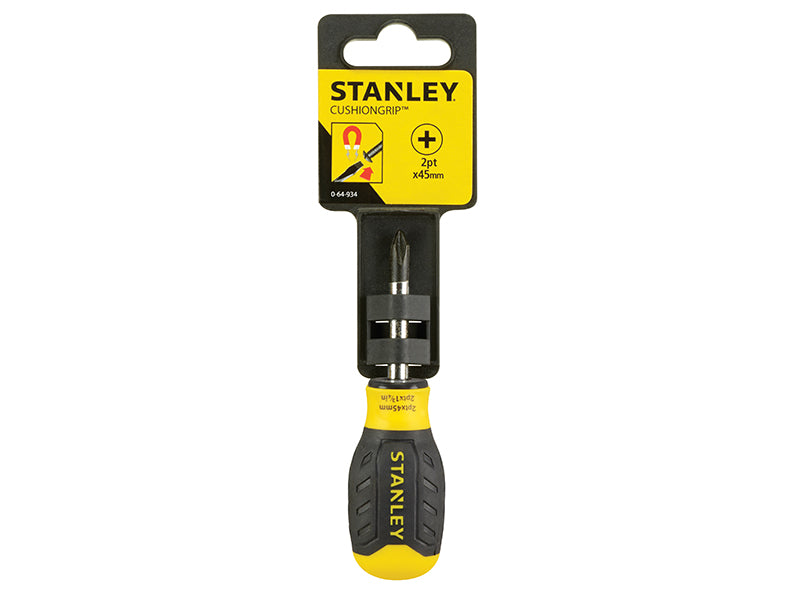 STANLEY® Cushion Grip Stubby Screwdriver Phillips Tip PH2 x 45mm STA064934