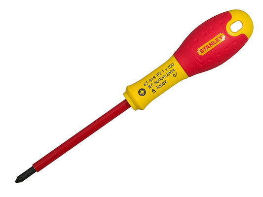 STANLEY® FatMax® VDE Insulated Screwdriver Pozidriv Tip PZ0 x 75mm STA065417