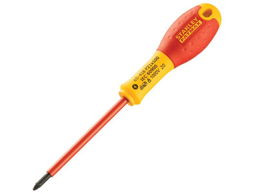STANLEY® FatMax® VDE Insulated Screwdriver Pozidriv Tip PZ1 x 100mm STA065418