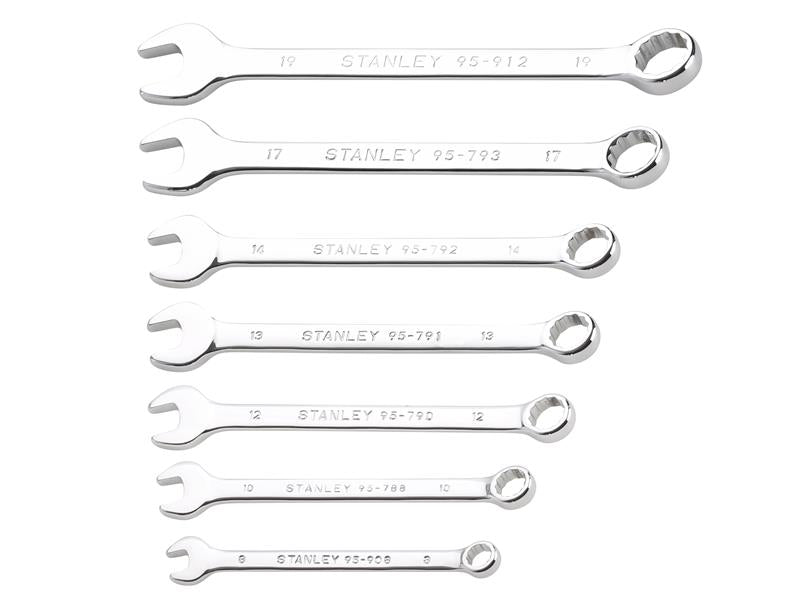 STANLEY Metric Combination Wrench Set 7 Piece 12 pt 15 Degree Offset STA082842