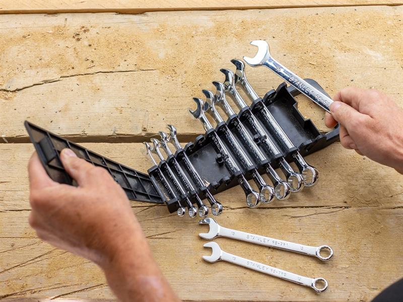 STANLEY Metric Combination Wrench Set 12 Piece 12 pt 15 Degree Offset STA082843