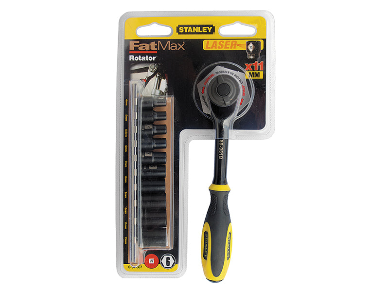 STANLEY 1/4in Drive Metric Rotator Socket Set 11 Piece FatMax STA094607