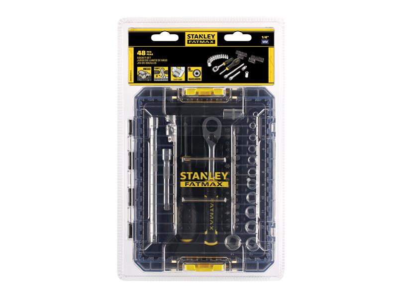 STANLEY 1/4in Metric Socket Set 48 Piece PRO-STACK STA098101FATMAX