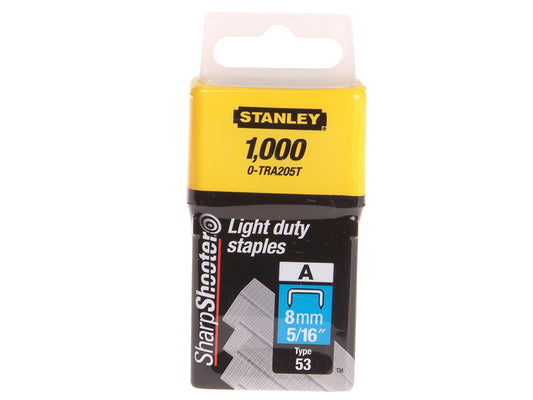 STANLEY® TRA2 Light-Duty Staple 8mm TRA205T (Pack 1000) STA0TRA205T