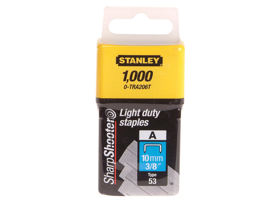 STANLEY® TRA2 Light-Duty Staple 10mm TRA206T (Pack 1000) STA0TRA206T