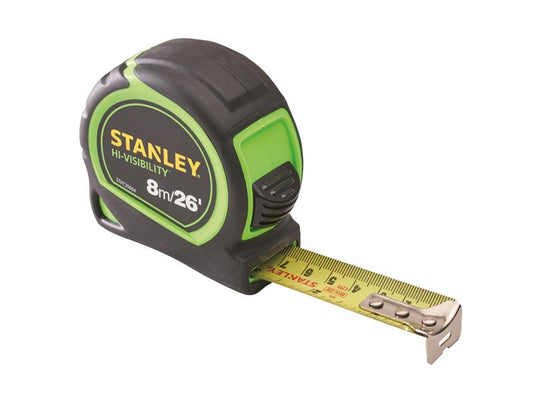 STANLEY Hi-Vis Tylon Tape Measure 8m 26ft STA130604