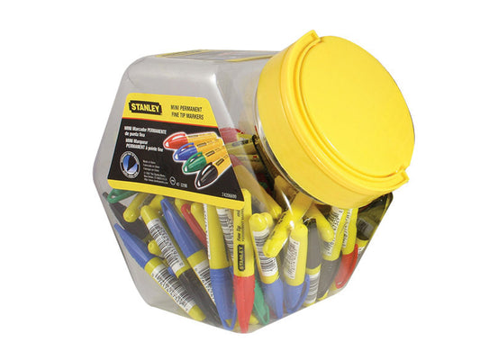 STANLEY® Mini Fine Tip Marker, Mixed Colours (Tub 72) STA147329