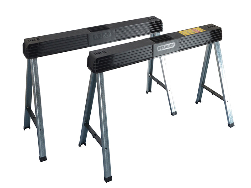STANLEY® Folding Metal Leg Sawhorses (Twin Pack) STA197475