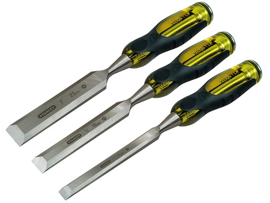 STANLEY FatMax Bevel Edge Wood Chisel with Thru Tang Set 3 Piece STA216268