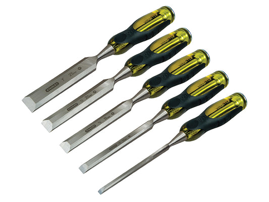 STANLEY FatMax Bevel Edge Wood Chisel Set With Thru Tang 5 Piece STA216269