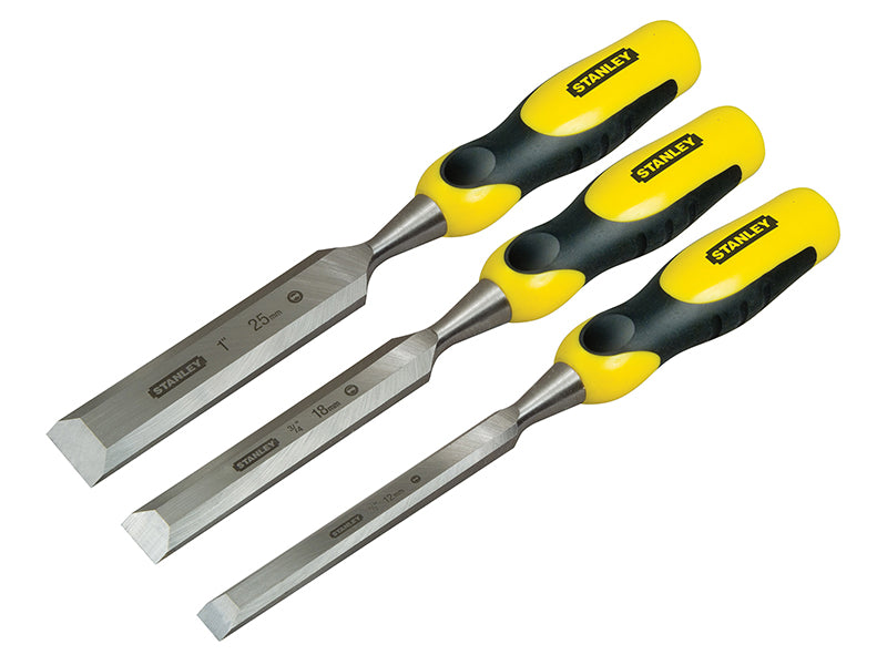 STANLEY® DYNAGRIP™ Bevel Edge Chisel with Strike Cap Set, 3 Piece STA216883
