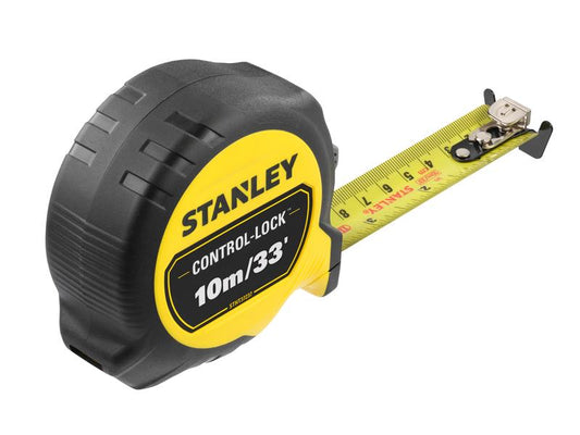 STANLEY Pocket Tape 10m 33ft Width 25mm CONTROL LOCK Metric Imperial  STA537237