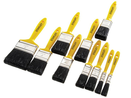 STANLEY® Hobby Paint Brush Set of 10 12(2) 25(2) 38(3) 50(2) & 75mm STAHOBBY10