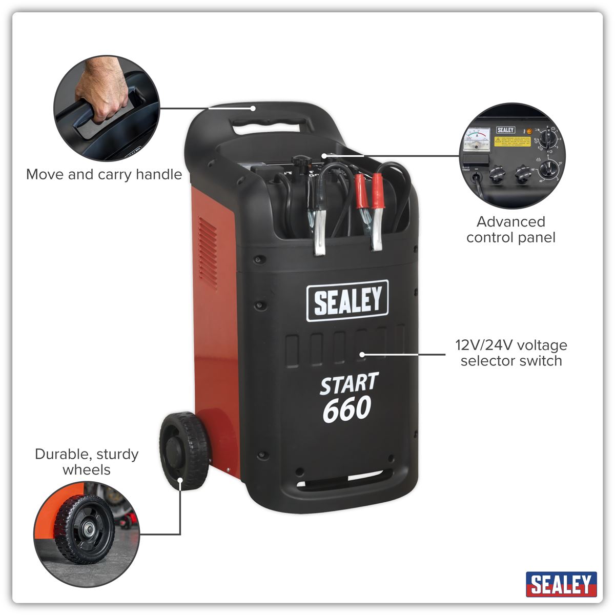 Sealey Starter/Charger 660/100A 12/24V 230V START660