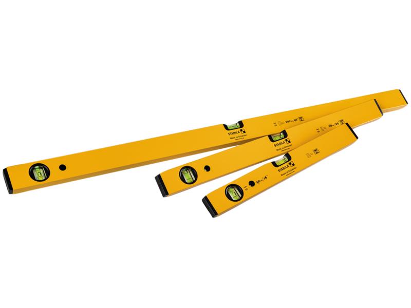 Stabila 70 Single Plumb Box Section Spirit Level Set, 3 Piece STB70SET3