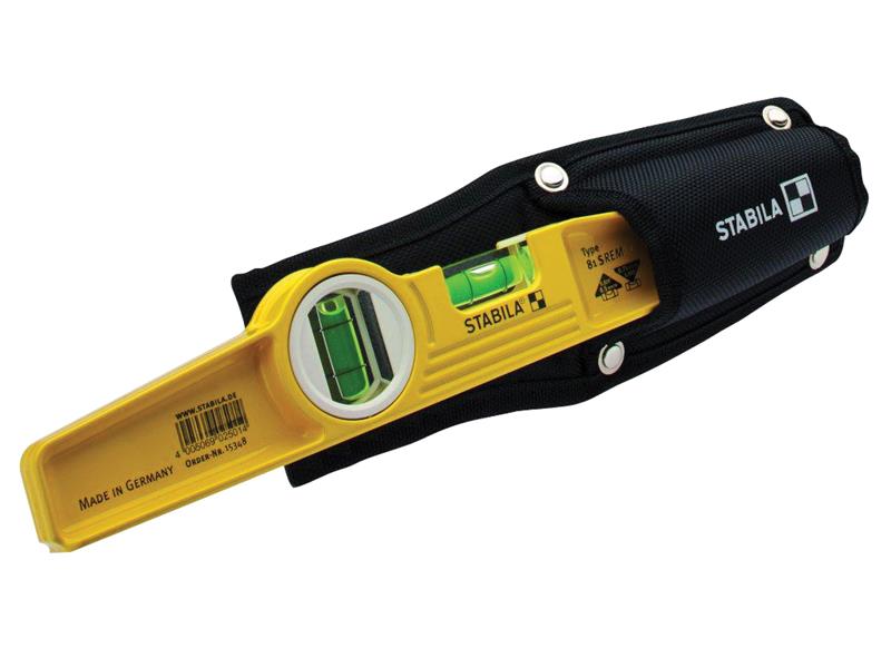 Stabila 81S-REM Rare Earth Magnetic Torpedo Level 25cm in Holster STB81SREMH