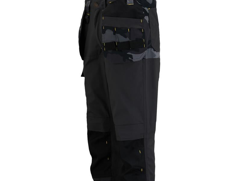 STANLEY Dixon Slim Fit Trousers Black Camouflage Waist 34in Leg R STCDIXONC34