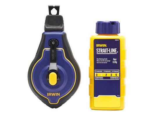 IRWIN STRAIT LINE Speedline Pro Chalk Reel Set 30m Faster Rewind STL048443BC