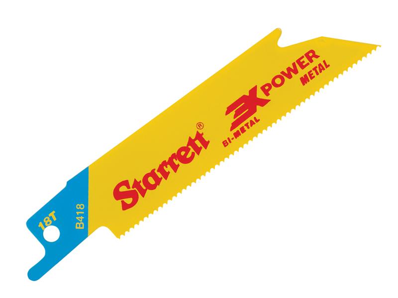 Starrett B418-5 Bi-Metal Reciprocating Blade, Metal Straight 100mm 18 TPI (Pack 5) STRB4185