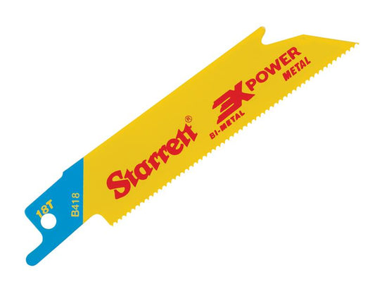 Starrett B418-5 Bi-Metal Reciprocating Blade, Metal Straight 100mm 18 TPI (Pack 5) STRB4185