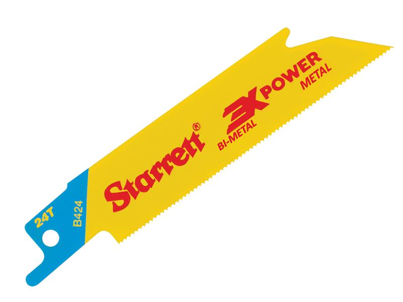 Starrett B424-5 Bi-Metal Reciprocating Blade, Metal Straight 100mm 24 TPI (Pack 5) STRB4245