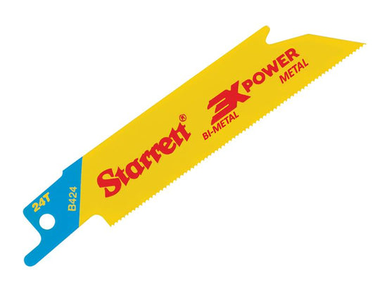 Starrett B424-5 Bi-Metal Reciprocating Blade, Metal Straight 100mm 24 TPI (Pack 5) STRB4245