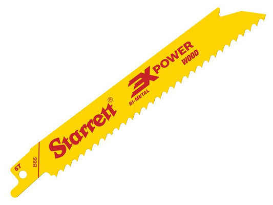 Starrett B66-5 Bi-Metal Reciprocating Blade, Wood Straight 152mm 6 TPI (Pack 5) STRB665