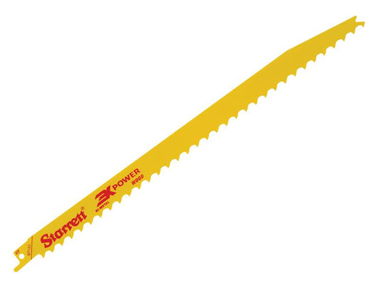 Starrett BT123-5 Bi-Metal Reciprocating Blade, Wood Tapered 300mm 3 TPI (Pack 5) STRBT1235