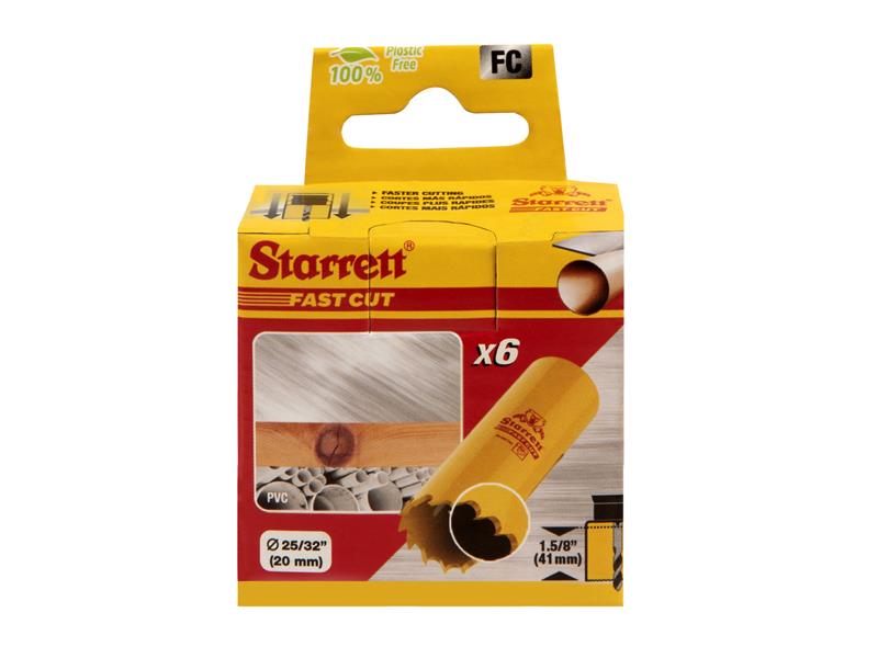 Starrett FCH2532 Fast Cut Bi-Metal Holesaw 20mm Bulk Pack of 6 STRFCH25326