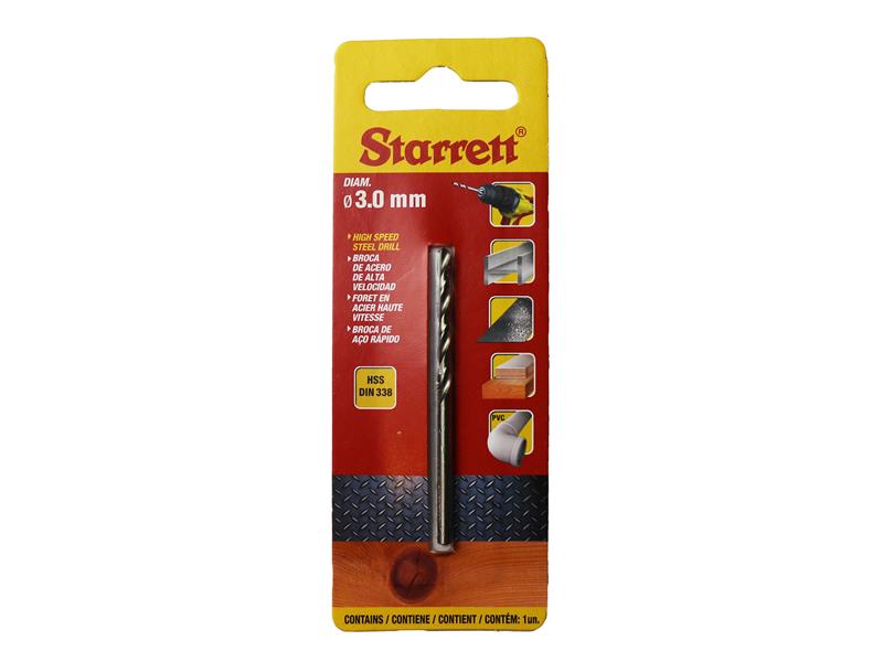 Starrett HSS Split Point Drill Bit 3.0 x 61mm STRKBAR030