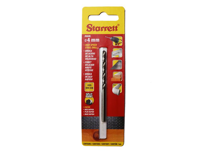 Starrett HSS Split Point Drill Bit 4.0 x 75mm STRKBAR040