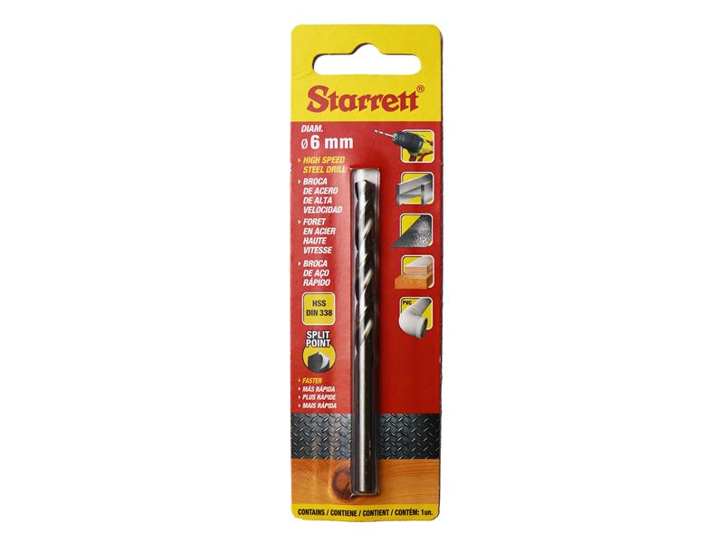 Starrett HSS Split Point Drill Bit 6.0 x 93mm STRKBAR060