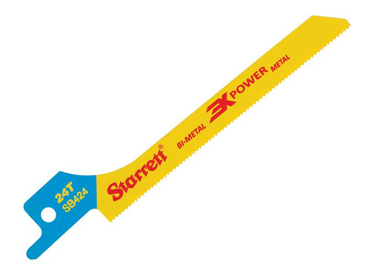 Starrett SB424-5 Bi-Metal Reciprocating Blade, Metal Scroll 100mm 24 TPI (Pack 5) STRSB4245