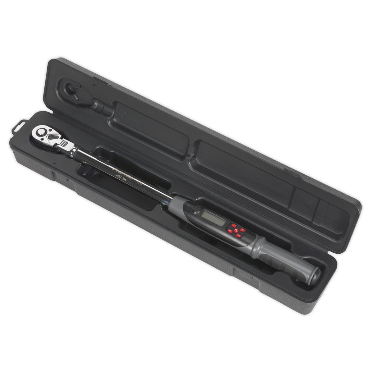 Sealey Angle Torque Wrench Flexi Digital 1/2"D 20-200Nm 14.7-147.5lb.ft STW309