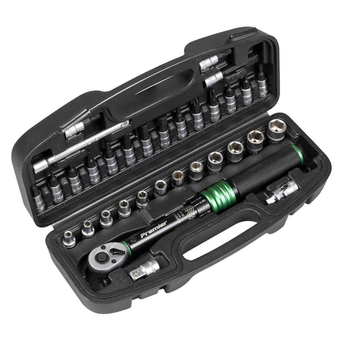 Sealey Torque Wrench Set 1/4"Sq Drive 5-25Nm 33pc STW910B