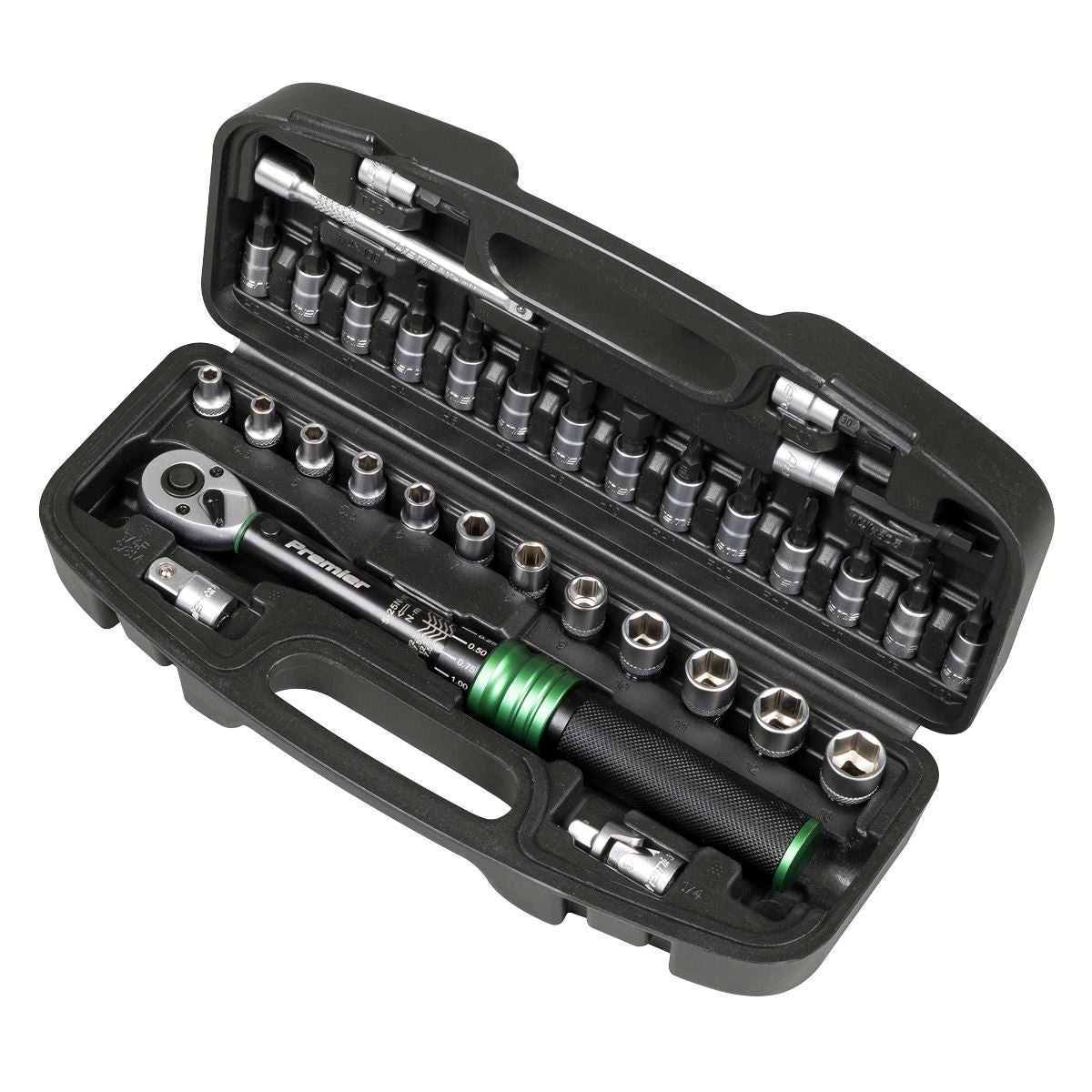 Sealey Torque Wrench Set 1/4"Sq Drive 5-25Nm 33pc STW910B