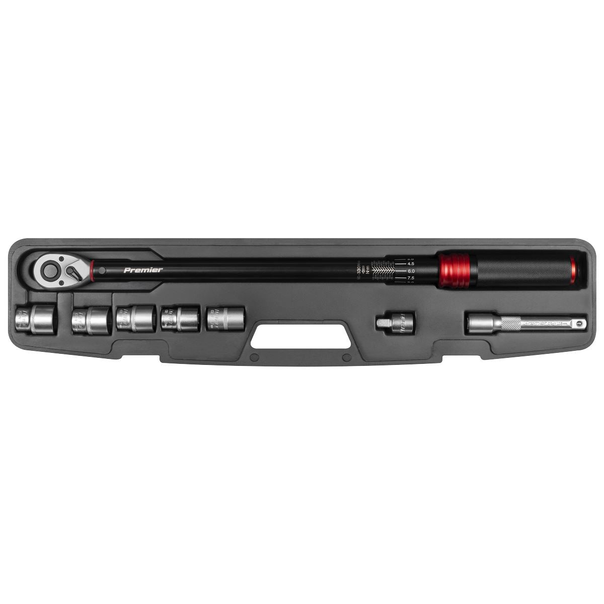 Sealey Premier Black Torque Wrench Set 1/2"Sq Drive 60-330Nm 8pc STW915B