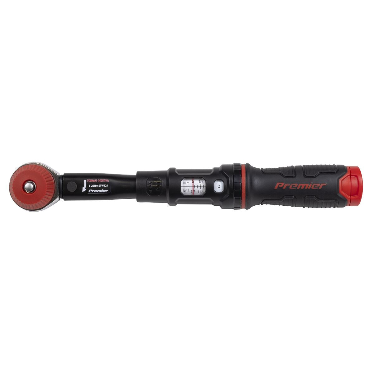 Sealey Premier Black Calibrated Micrometer Torque Wrench with 1/4"Sq Push-Through Drive 5-25Nm STW921