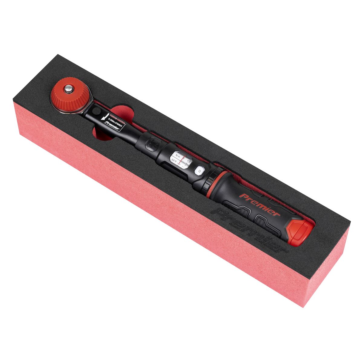 Sealey Premier Black Calibrated Micrometer Torque Wrench with 1/4"Sq Push-Through Drive 5-25Nm STW921