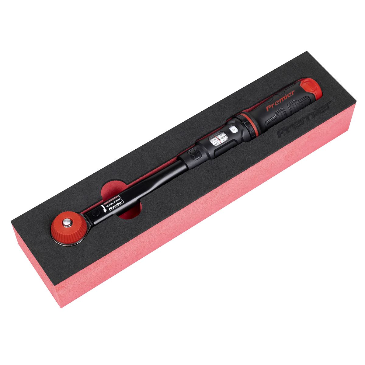 Sealey Premier Black Calibrated Micrometer Torque Wrench with 3/8"Sq Push-Through Drive 10-50Nm STW922