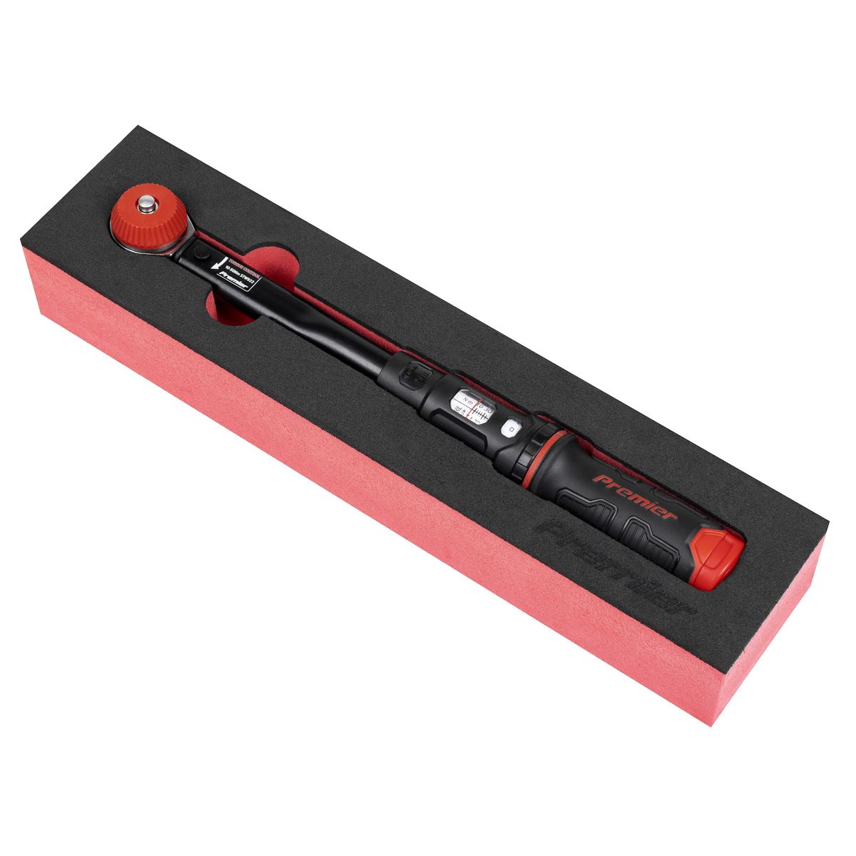 Sealey Premier Black Calibrated Micrometer Torque Wrench with 3/8"Sq Push-Through Drive 10-50Nm STW922