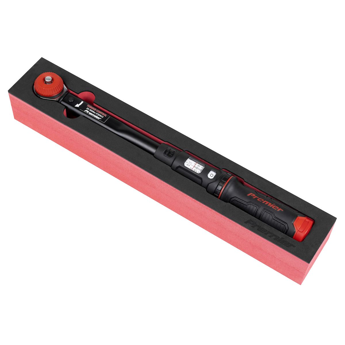 Sealey Premier Black Calibrated Micrometer Torque Wrench with 3/8"Sq Push-Through Drive 20-100Nm STW923