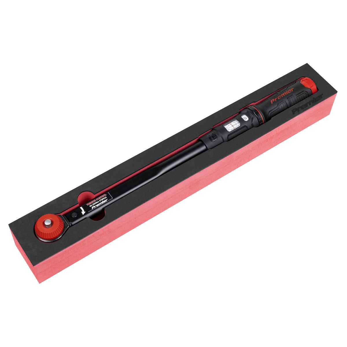 Sealey Premier Black Calibrated Micrometer Torque Wrench with 1/2"Sq Push-Through Drive 40-200Nm STW924