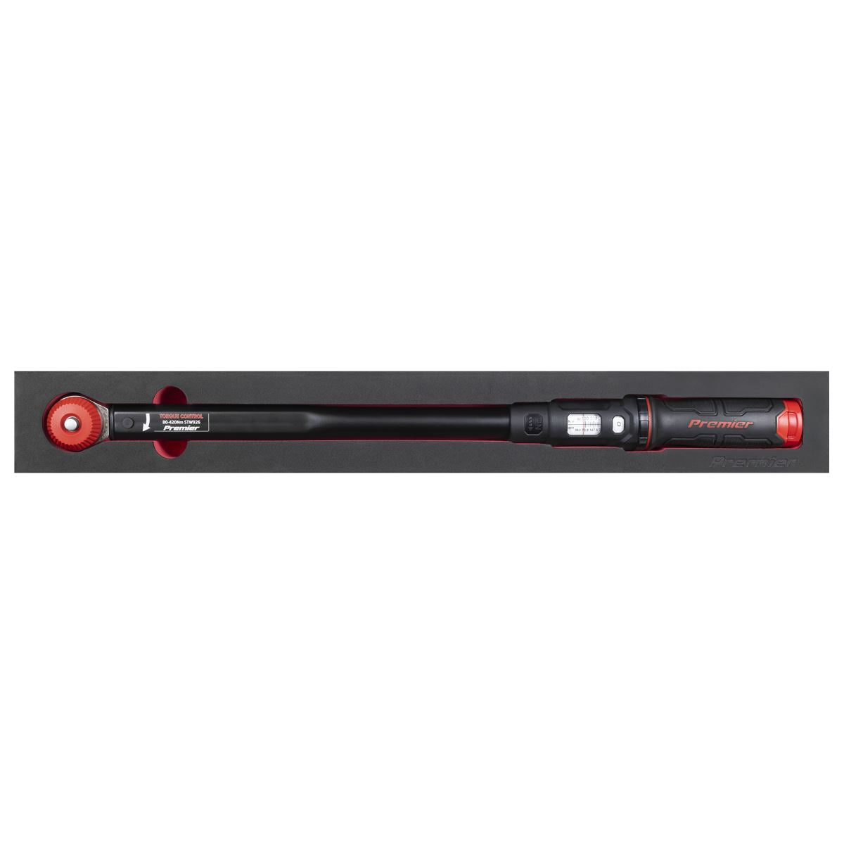 Sealey Premier Black Calibrated Micrometer Torque Wrench with 1/2"Sq Push-Through Drive 80-420Nm STW926