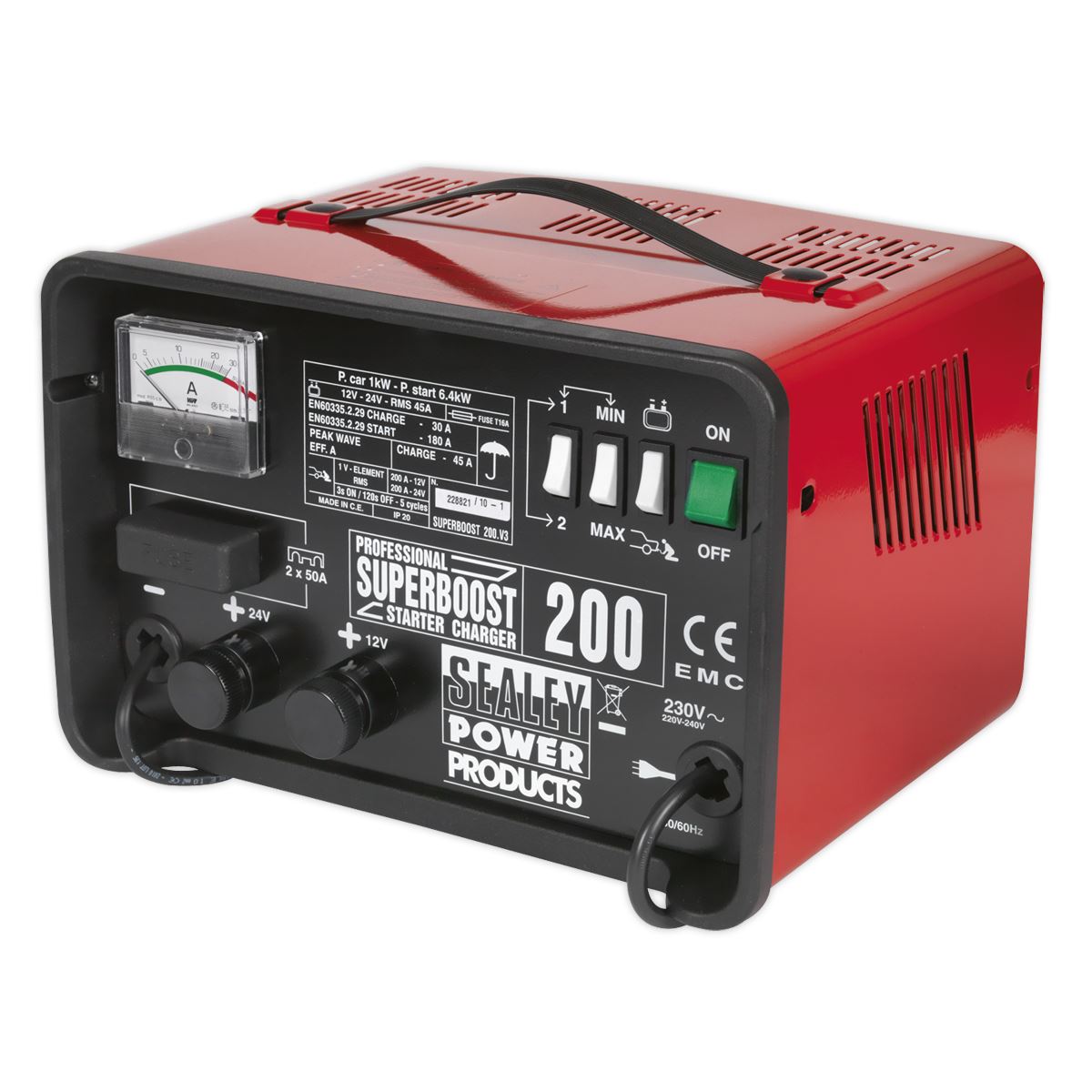 Sealey Starter/Charger 200/45A 12/24V 230V SUPERBOOST200