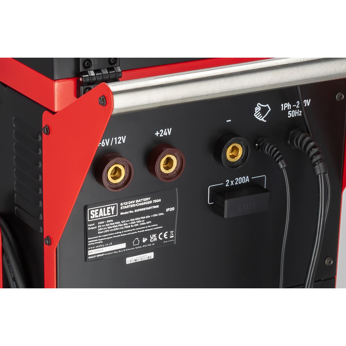 Sealey 6/12/24V Battery Starter Smart Charger 230V 750A SUPERSTART750E