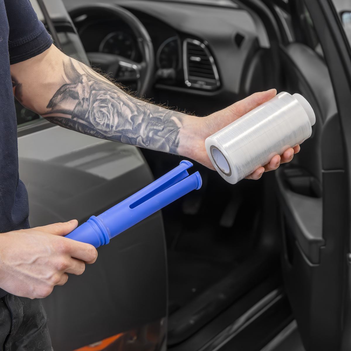 Sealey Steering Wheel Protection Film 150m with Applicator Handle SWPH150