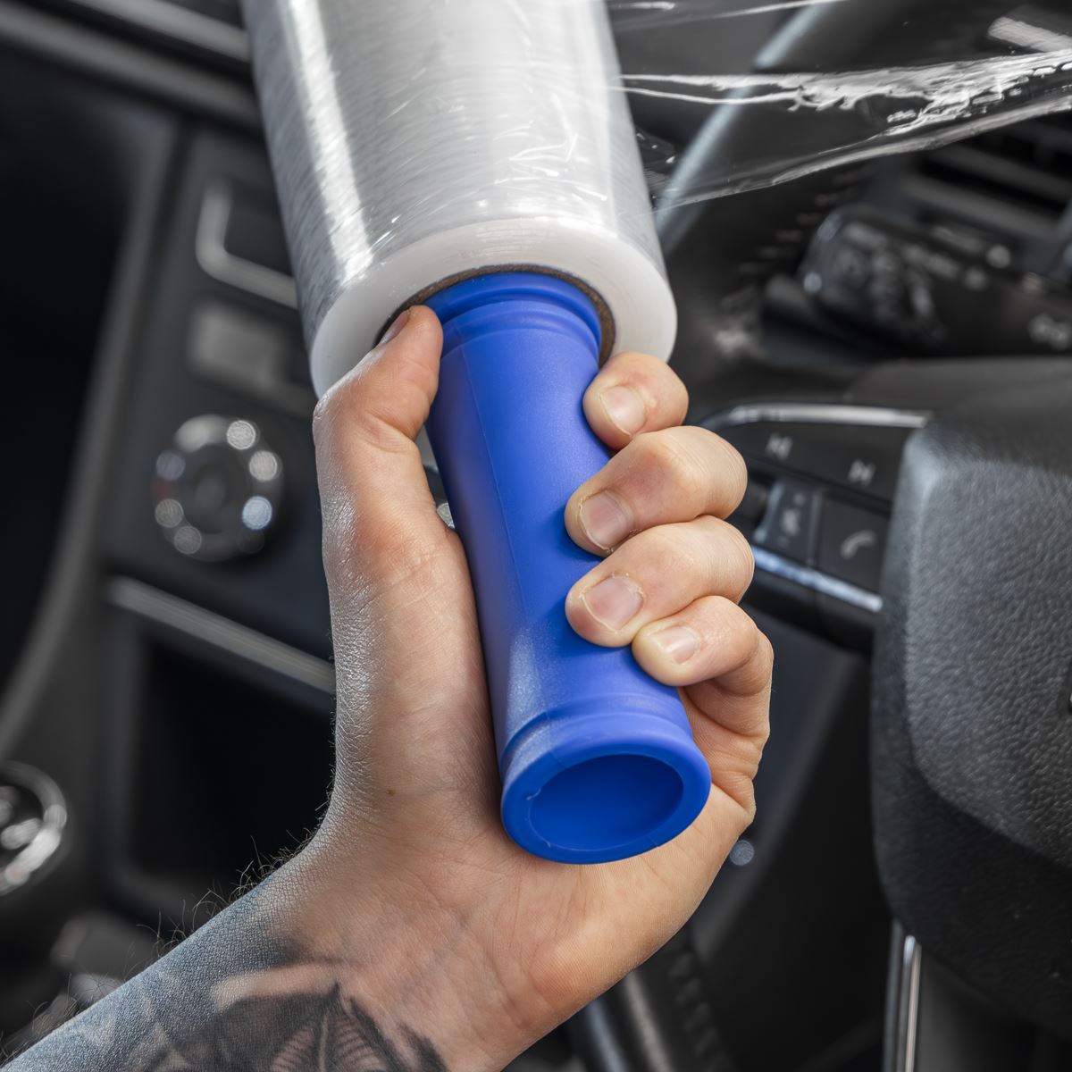 Sealey Steering Wheel Protection Film 150m with Applicator Handle SWPH150
