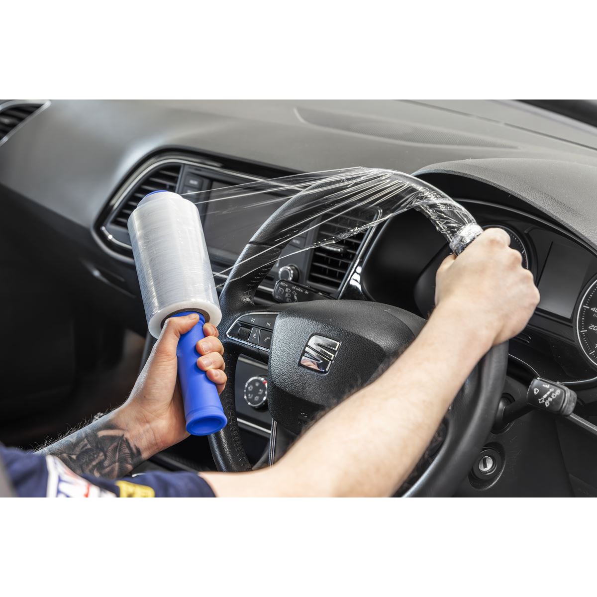 Sealey Steering Wheel Protection Film 150m with Applicator Handle SWPH150