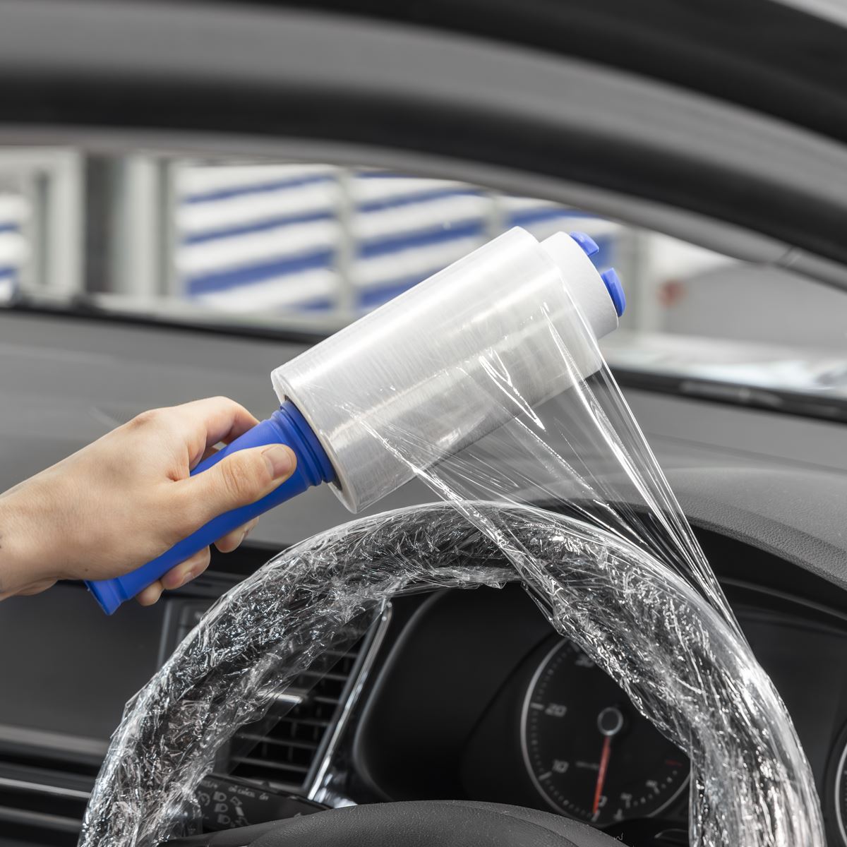 Sealey Steering Wheel Protection Film 150m with Applicator Handle SWPH150